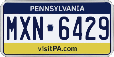 PA license plate MXN6429