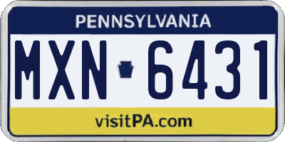PA license plate MXN6431