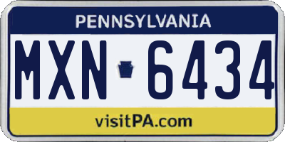 PA license plate MXN6434