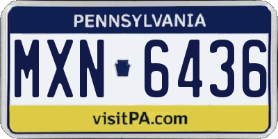 PA license plate MXN6436
