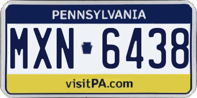 PA license plate MXN6438