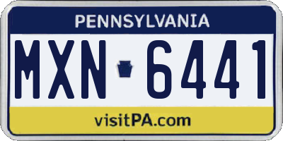 PA license plate MXN6441