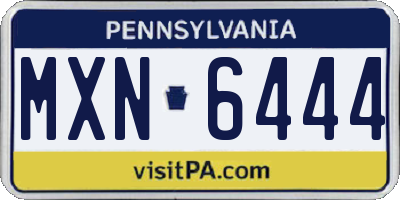 PA license plate MXN6444