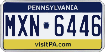 PA license plate MXN6446
