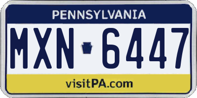 PA license plate MXN6447