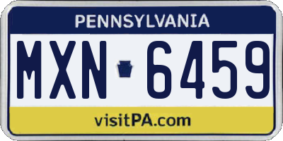PA license plate MXN6459