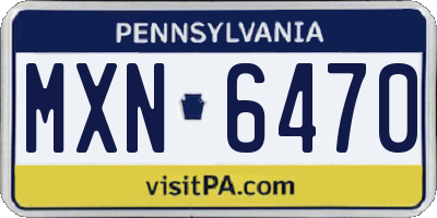 PA license plate MXN6470