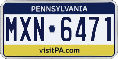 PA license plate MXN6471