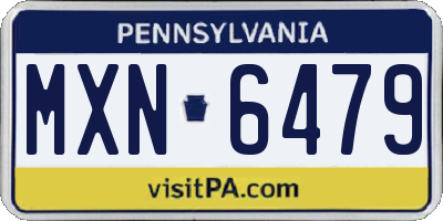 PA license plate MXN6479