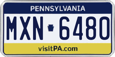 PA license plate MXN6480