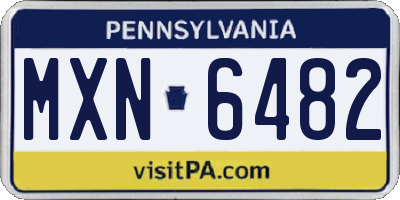 PA license plate MXN6482