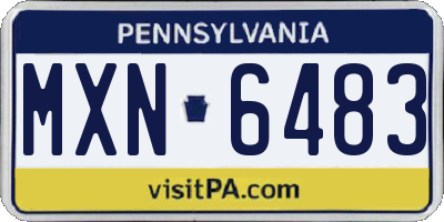 PA license plate MXN6483