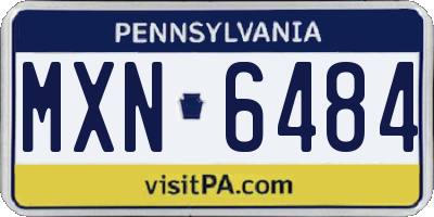 PA license plate MXN6484