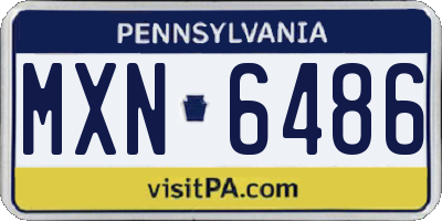 PA license plate MXN6486