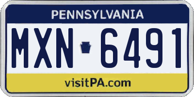 PA license plate MXN6491