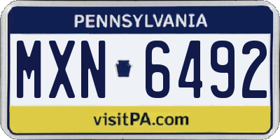 PA license plate MXN6492