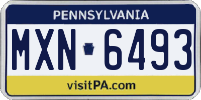 PA license plate MXN6493