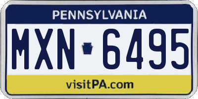 PA license plate MXN6495
