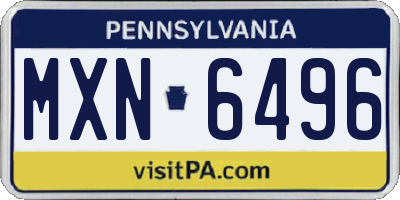 PA license plate MXN6496