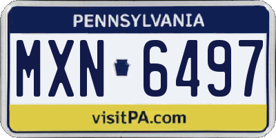 PA license plate MXN6497