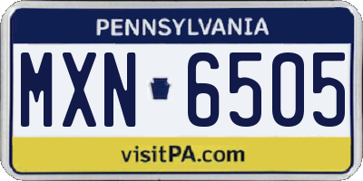 PA license plate MXN6505