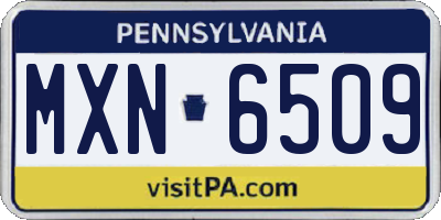 PA license plate MXN6509