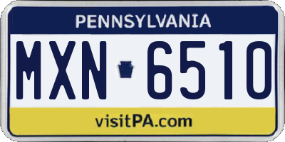 PA license plate MXN6510