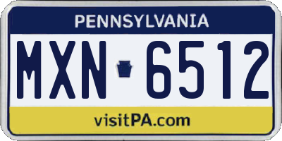 PA license plate MXN6512