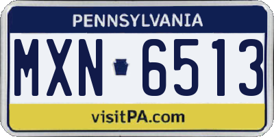 PA license plate MXN6513