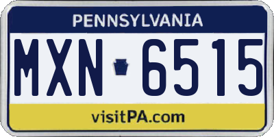 PA license plate MXN6515