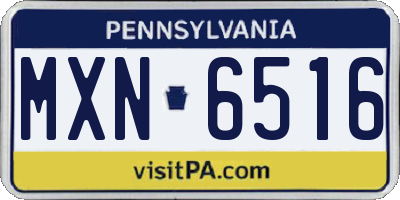 PA license plate MXN6516
