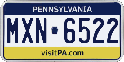 PA license plate MXN6522