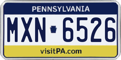 PA license plate MXN6526