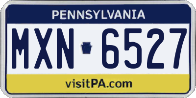 PA license plate MXN6527