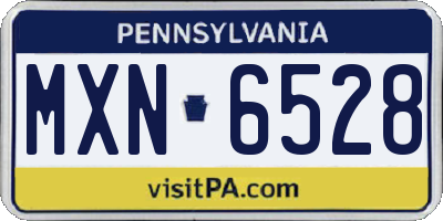 PA license plate MXN6528