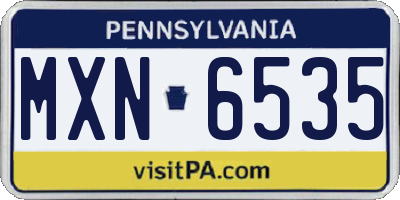 PA license plate MXN6535