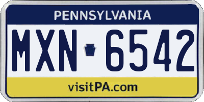 PA license plate MXN6542
