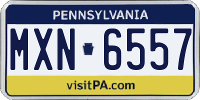 PA license plate MXN6557