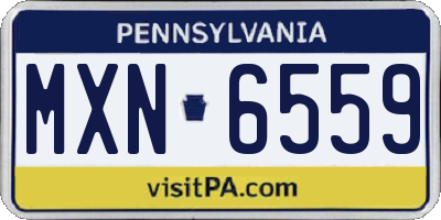 PA license plate MXN6559
