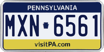 PA license plate MXN6561