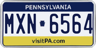 PA license plate MXN6564