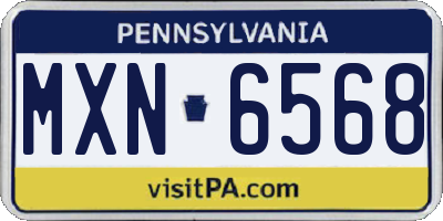 PA license plate MXN6568