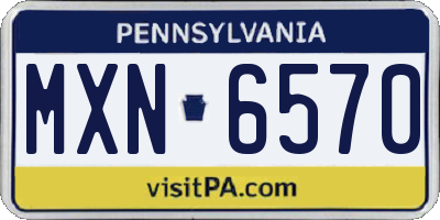 PA license plate MXN6570