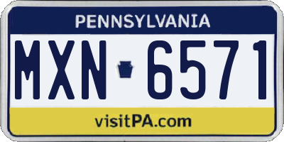 PA license plate MXN6571