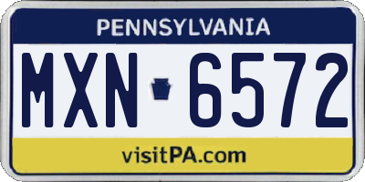 PA license plate MXN6572