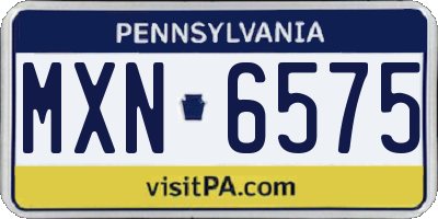 PA license plate MXN6575