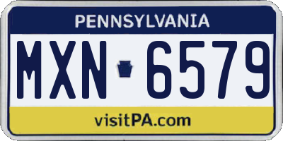 PA license plate MXN6579
