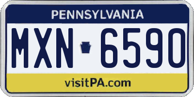 PA license plate MXN6590
