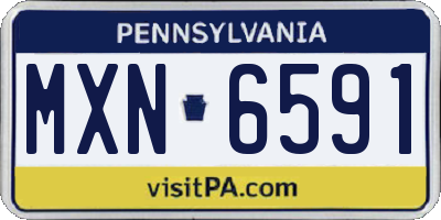 PA license plate MXN6591