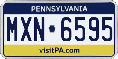 PA license plate MXN6595